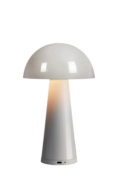 Markslöjd FUNGI – ladattava pöytävalaisin, harmaanbeige