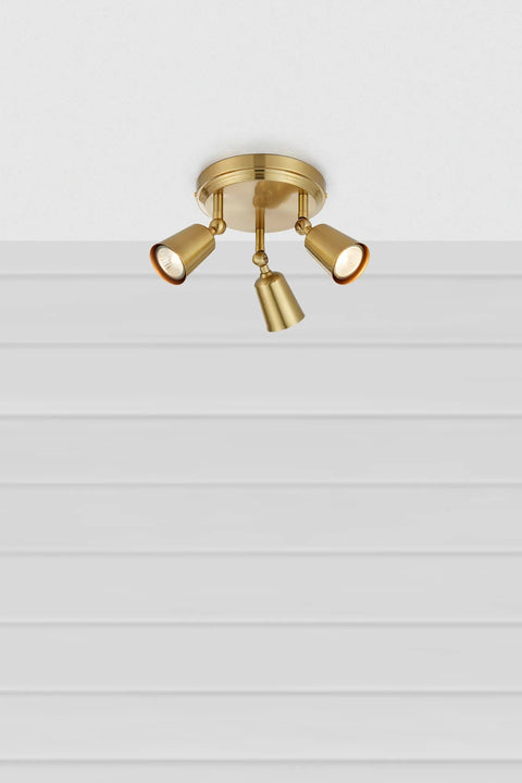 Markslöjd TINY – 3-valoinen kattospotti, messinki – tuotekuva