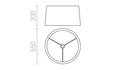 ASPRO 55/30 varjostin Polycotton musta/valkoinen PVC max. 23W – valmistajan mittapiirros (R14532)