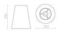 CONNY 25/30 pöytävalaisin varjostin Polycotton musta/valkoinen PVC max. 23W – valmistajan mittapiirros (R14534)