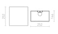 LOPE W 25/14 seinä Polycotton musta/valkoinen PVC 230V LED E27 15W – valmistajan mittapiirros (R14545)