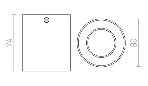 MANTOVA I katto 230V LED GU10 7W – valmistajan mittapiirros (R14214,R14215,R14213,R14212)