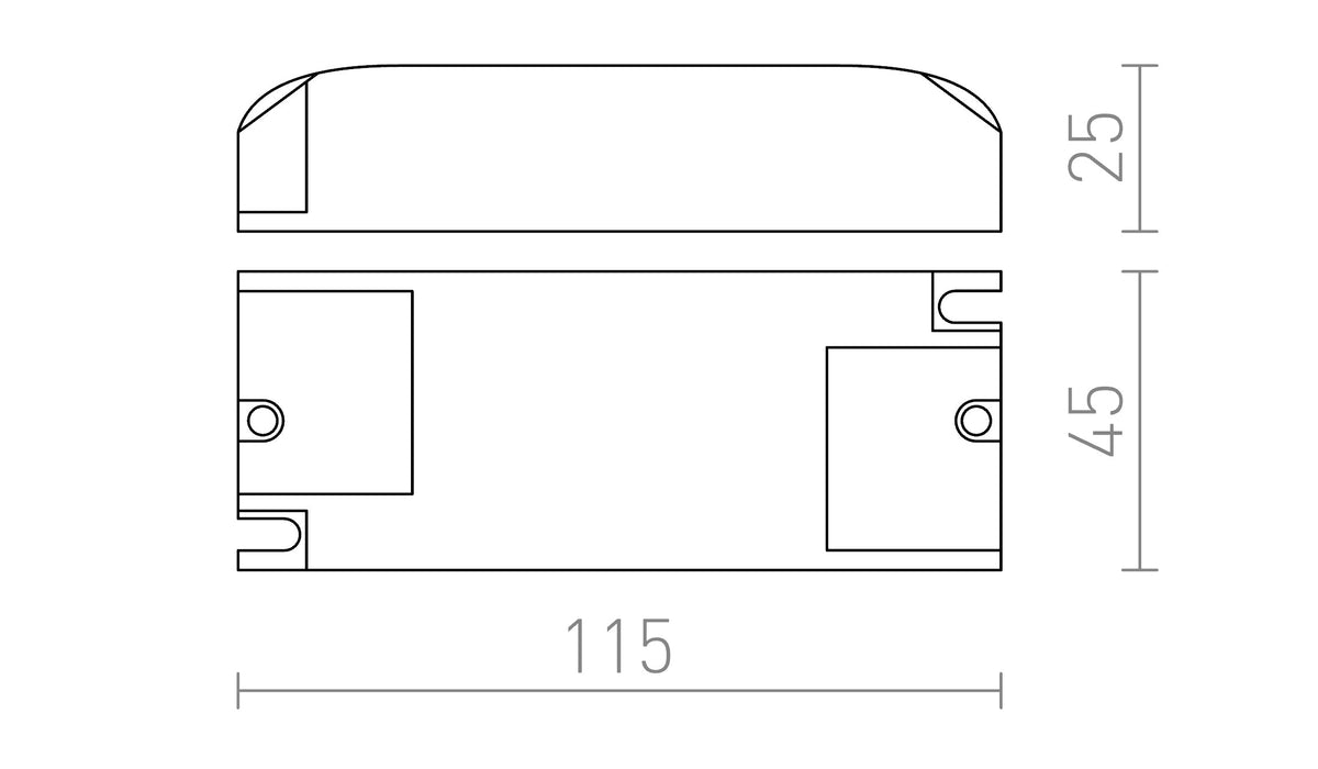 Rendl DRIVER 500 mA LED-drivdon, 9–18 W – måttskiss