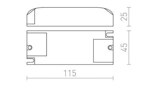 Rendl DRIVER 500 mA LED-drivdon, 9–18 W – måttskiss