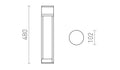 JEAN 50 pollarit pistorasioilla tummanharmaa 230V LED G9 5W IP54 – valmistajan mittapiirros (R14173)