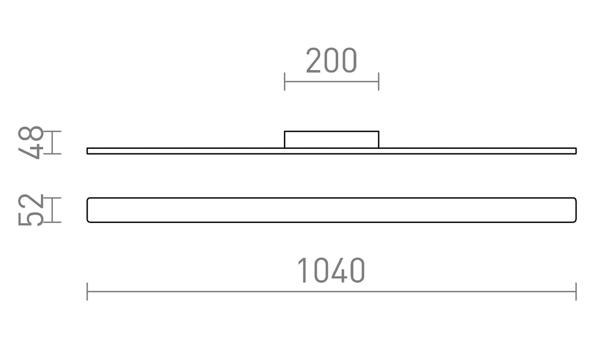 Rendl BONAREA 104 LED-utomhusarmatur för vägg eller tak – måttskiss