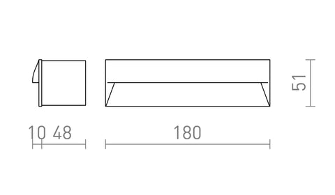 REP 18 upotettu 230V LED 6W IP65 3000K – valmistajan mittapiirros (R14205,R14204)
