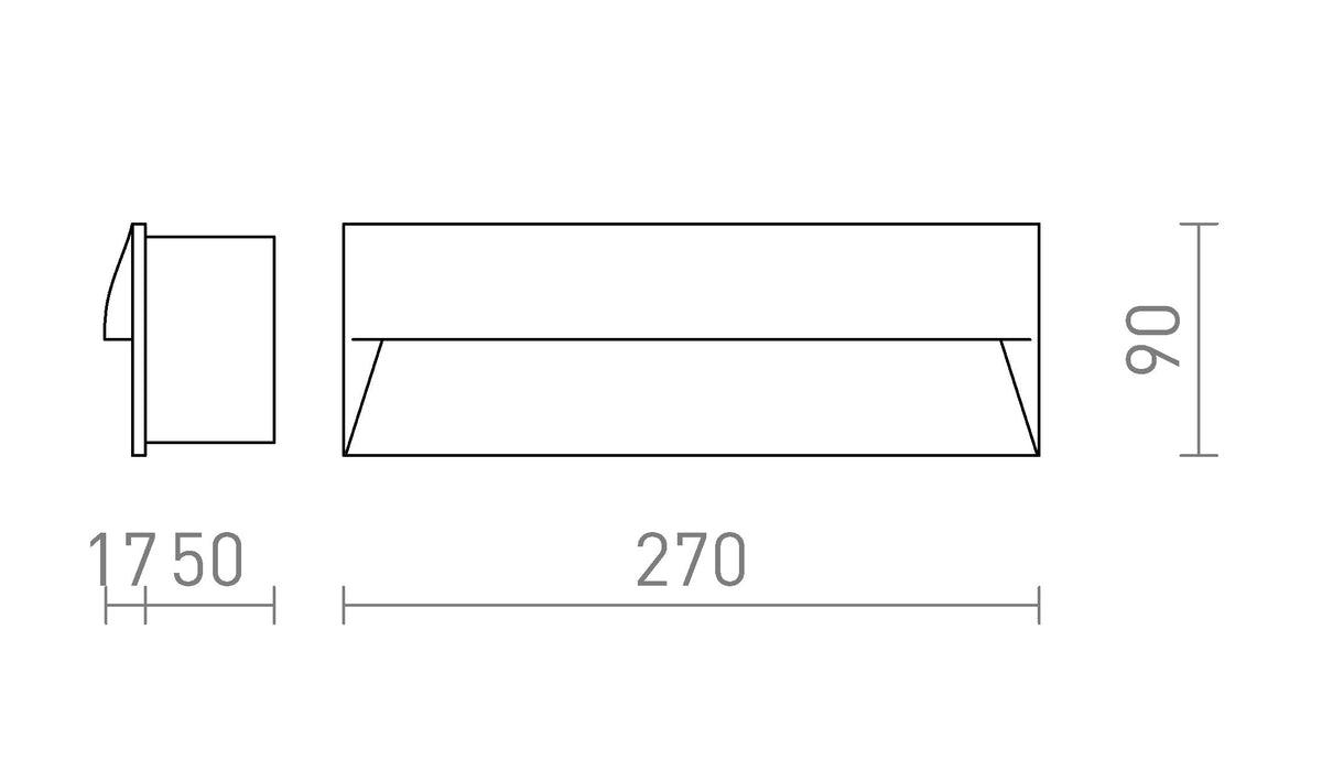 Rendl REP 27 LED-vägglampa – måttskiss