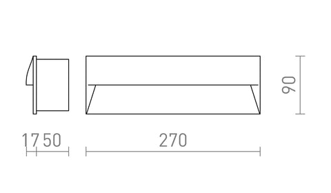 Rendl REP 27 LED-vägglampa – måttskiss