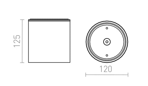 DUNE ES111 katto 230V LED GU10 9W IP65 – valmistajan mittapiirros (R14209,R14208)