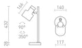 Rendl DIVINA E27-bordslampa, mässing och marmorimitation – måttskiss