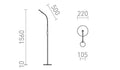 Rendl CELESTE HIMM LED-golvlampa – måttskiss