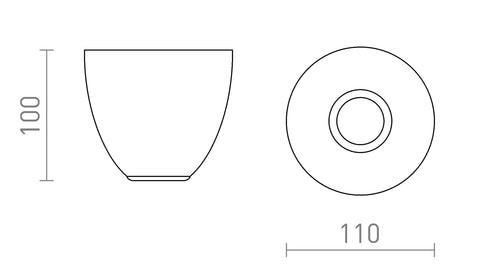 REACH katto 230V LED E27 11W – valmistajan mittapiirros (R14385,R14386,R14384)