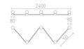 VELA V katto musta opaalilasi 230V LED G9 5x6W – valmistajan mittapiirros (R14387)