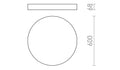 LARISA R 60 HIMM katto 230V LED 100W 3000K 4000K 6500K – valmistajan mittapiirros (R14364,R14365,R14363)