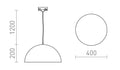 GLADYS 40 3-vaihekiskolle 230V LED E27 15W – valmistajan mittapiirros (R14513,R14512,R14511,R14510)