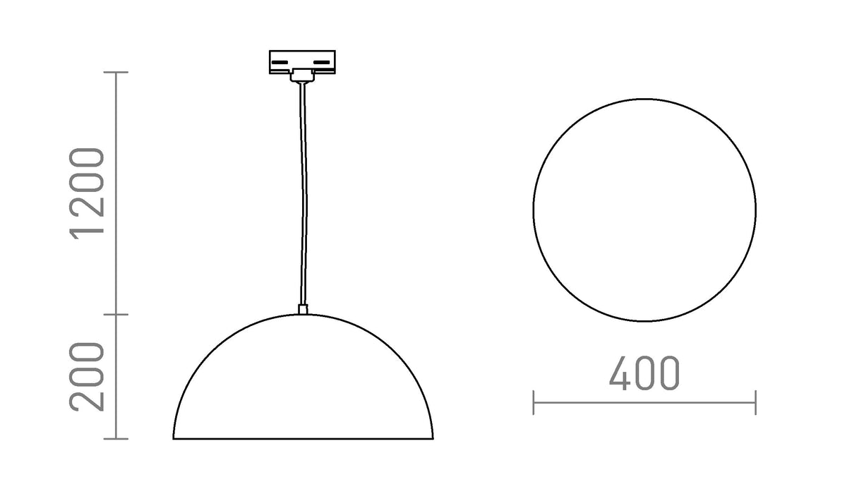 GLADYS 40 3-vaihekiskolle 230V LED E27 15W – valmistajan mittapiirros (R14513,R14512,R14511,R14510)