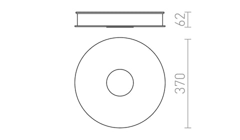 Rendl ASTERI LED-kattovalaisin, satiinilasi/kromi – valmistajan mittapiirros (R14549)