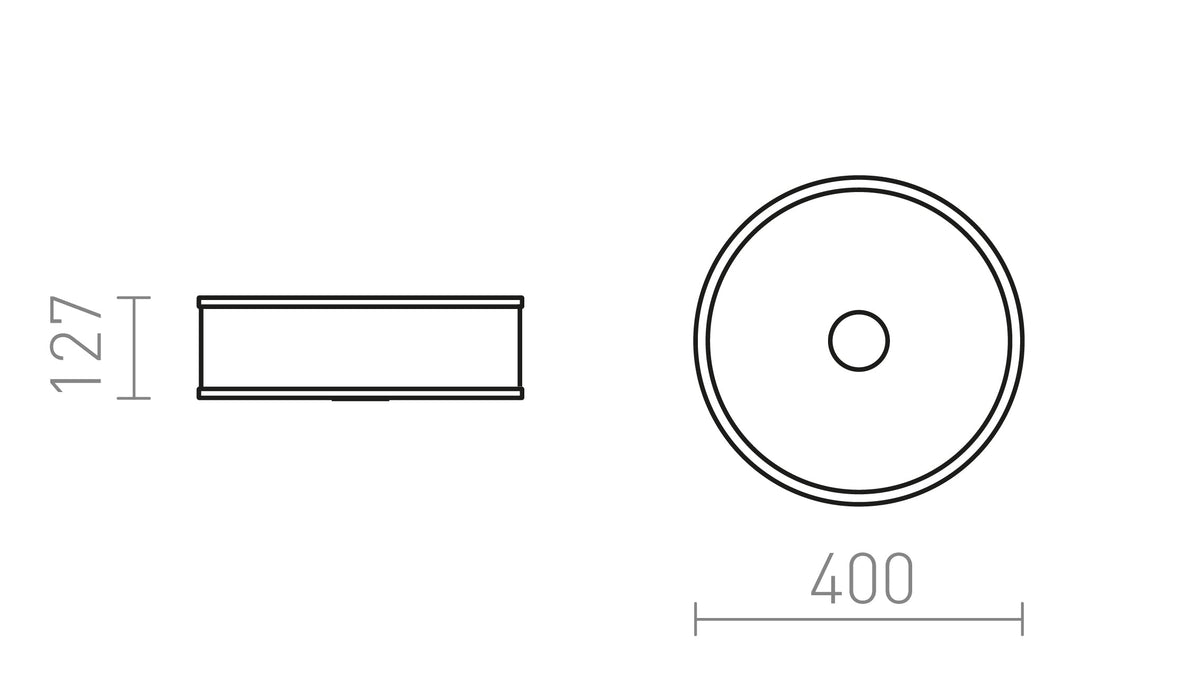 Rendl CASSABLANCA LED 40 taklampa, krom – måttskiss