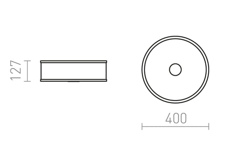 Rendl CASSABLANCA LED 40 taklampa, krom – måttskiss