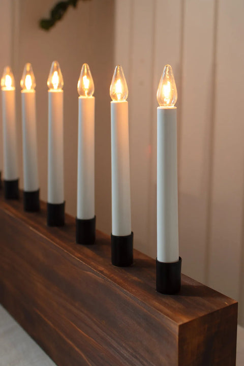 Markslöjd ALBERO – 7-valoinen sähkökynttelikkö, ruskea/musta – yksityiskohta lähikuvassa