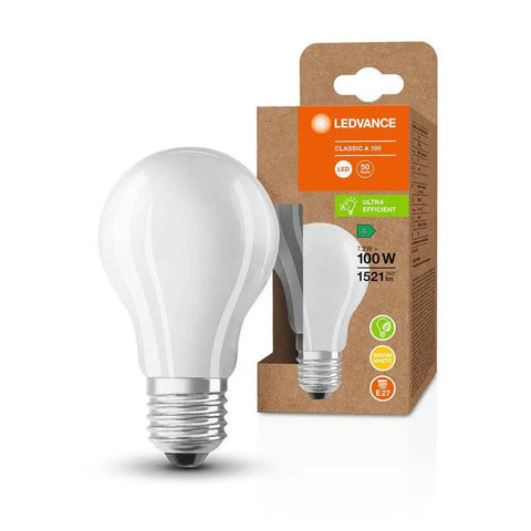 OSRAM ULTRA ECONOMY 210lm/W Classic A matta 230V E27 LED EQ100 3000K, G13950 pakkaus