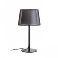 ESPLANADE pöytävalaisin musta/valkoinen, tuplalla tekstiilivarjostimella, 230V LED E27 15W