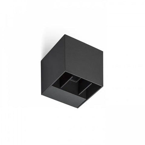 Musta CARRE-seinävalaisin, moderni kulmikas muotoilu, 2x3W LED