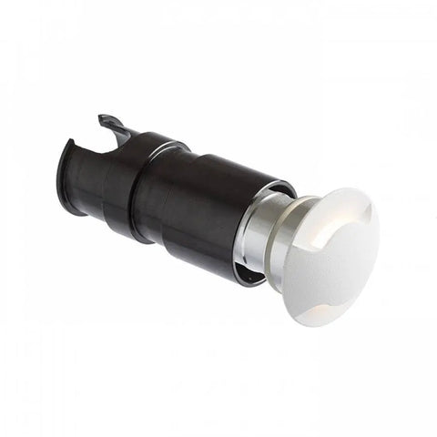 Valkoinen KICK II LED muuri- ja opastevalaisin, 3W, IP54, seinä- ja muuriasennuksiin, pyöreä malli.