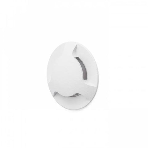 Valkoinen KICK III LED-opastevalaisin, 3W, 150 lm, IP54, pyöreä ja tyylikäs valinta muuri- ja seinäasennuksiin.
