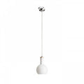 PULIRE RD riippuvalaisin, opaalilasi, puu, kromi, E14, 6W - Nordic Lumen