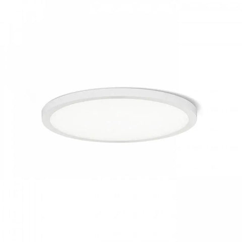 Valkoinen HUE R 17 upotettu LED-valaisin, pyöreä muotoilu, pinta-asennus kattoon.