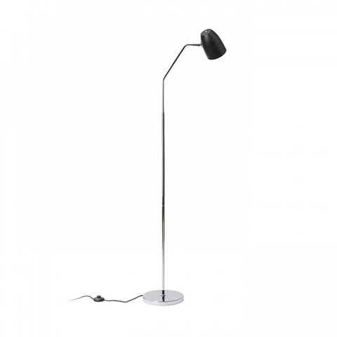PRAGMA FLOOR lattiavalaisin, musta/kromi, E27 - Nordic Lumen