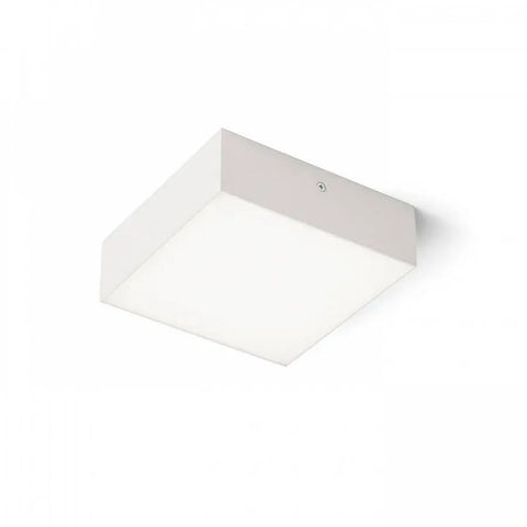 Valkoinen LARISA SQ 17 LED-kattovalaisin minimalistisella kehyksellä.
