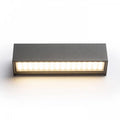 CAMARGUE LED-seinävalaisin tummanharmaa, moderni design, edestä katsottuna.
