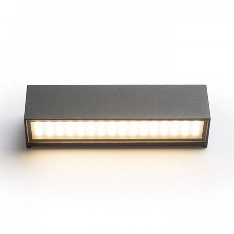 CAMARGUE LED-seinävalaisin tummanharmaa, moderni design, edestä katsottuna.