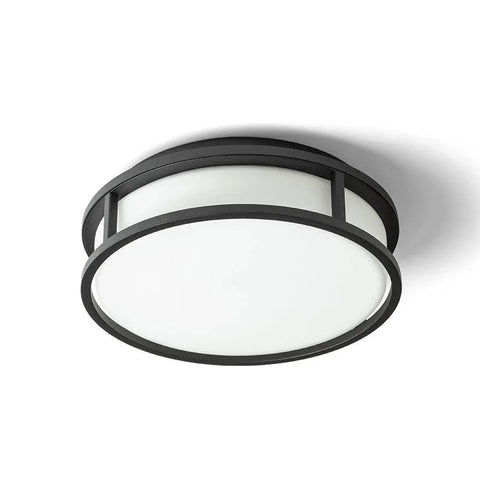 GRANDE LED 25 kattovalaisin mustalla metallikehyksellä ja opaalilasilla, 12W LED, IP44-luokitus.