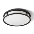 GRANDE LED 35 kattovalaisin mustalla metallikehyksellä ja opaalilasilla, moderni muotoilu