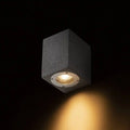 KANE I seinävalaisin ulkokäyttöön, tumma betonipinta, GU10 LED-valonlähteelle.