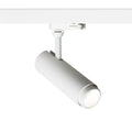 Lähikuva FOCUS 12 valkoisesta LED-spotista, 3-vaihekiskovalaisin.