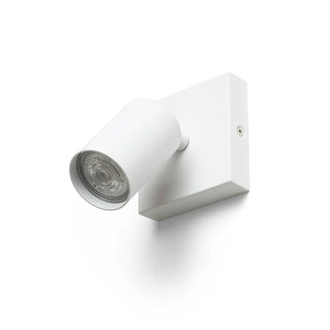 DUDE SQ pinta-asennettava LED-valonheitin valkoinen – Valkoinen lieriönmuotoinen DUDE SQ LED-valonheitin, jossa on neliönmuotoinen jalusta.