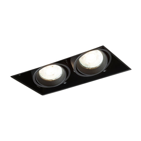 ELECTRA II upotettava valaisin, kehyksetön musta malli, GU10 LED, 8W, 230V, kardaani-pidimet, sopii PARATHOM GU10 ADV HIMM:lle.