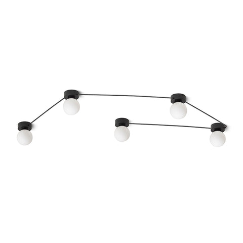 VELA V katto musta opaalilasi 230V LED G9 5x6W - Nordic Lumen