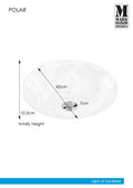 Markslöjd POLAR – 3-valoinen plafondi, huurrettu/teräs, 43 cm – valmistajan mittapiirros