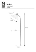 Markslöjd MIRA – lattiavalaisin, harjattu messinki/valkoinen, leveys 32 cm – valmistajan mittapiirros