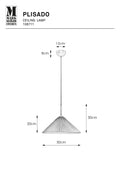 Markslöjd PLISADO – riippuvalaisin, valkoinen, 50 cm – valmistajan mittapiirros