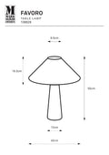 Markslöjd FAVORO – pöytävalaisin, beige, 50 cm – valmistajan mittapiirros