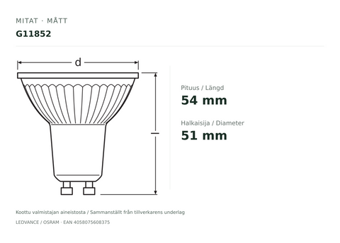 OSRAM PARATHOM GU10 PRO HIMM LED-reflektorlampa (G11852)