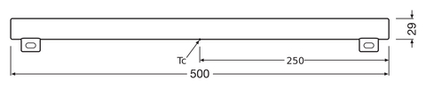 OSRAM LEDINESTRA 2P 50 cm S14s LED-rörlampa – måttskiss (G11861)