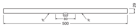 OSRAM LEDINESTRA 1P 50 cm S14d LED-rörlampa – måttskiss (G11862)